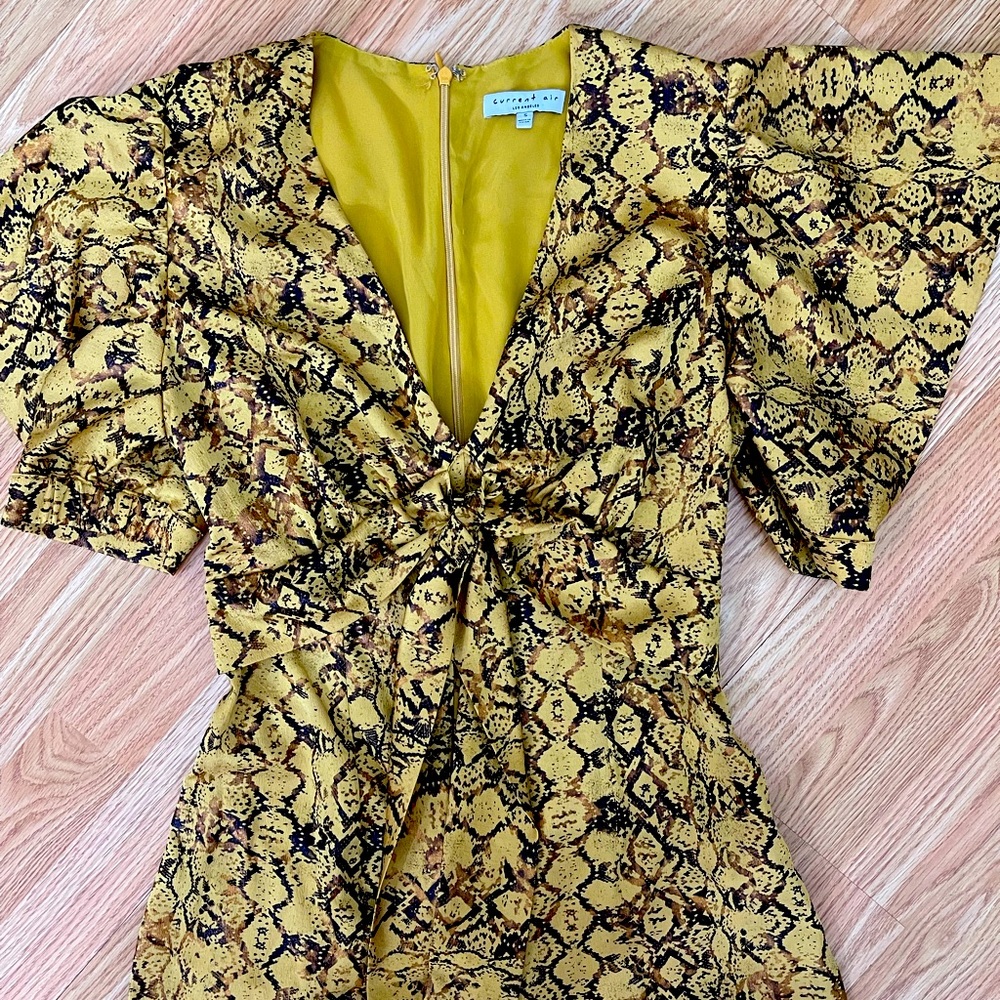 Snake Print Yellow Gold Jumpsuit One Piece Anthropologie